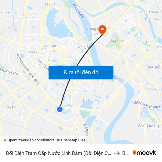Đối Diện Trạm Cấp Nước Linh Đàm (Đối Diện Chung Cư Hh1c) - Nguyễn Hữu Thọ to Bồ Đề map