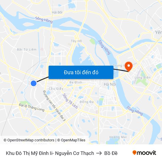 Khu Đô Thị Mỹ Đình Ii- Nguyễn Cơ Thạch to Bồ Đề map