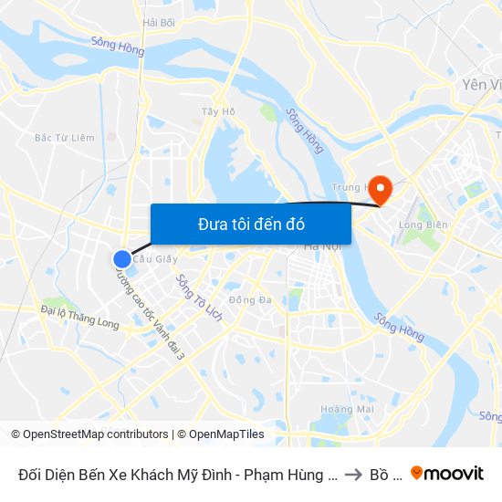 Đối Diện Bến Xe Khách Mỹ Đình - Phạm Hùng (Cột Trước) to Bồ Đề map