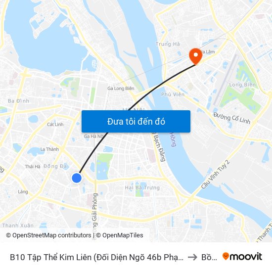 B10 Tập Thể Kim Liên (Đối Diện Ngõ 46b Phạm Ngọc Thạch) to Bồ Đề map