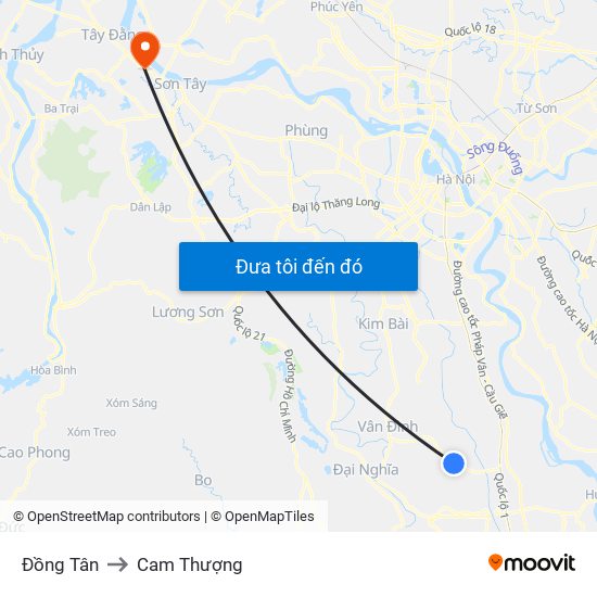 Đồng Tân to Đồng Tân map