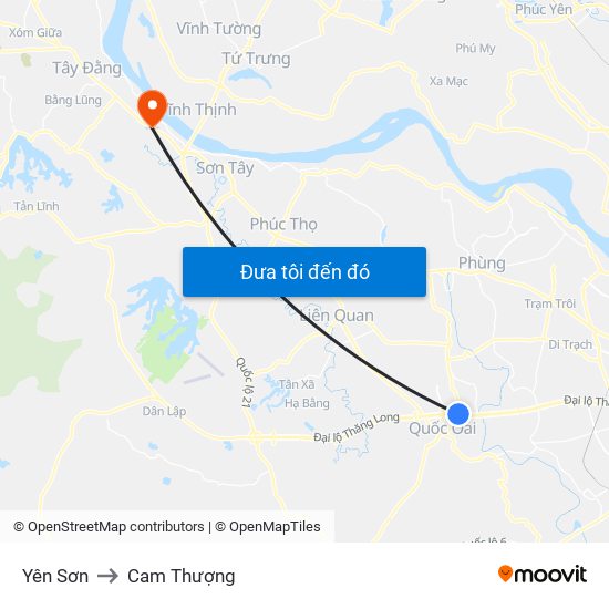 Yên Sơn to Cam Thượng map