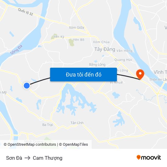 Sơn Đà to Cam Thượng map