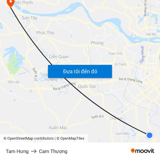 Tam Hưng to Cam Thượng map