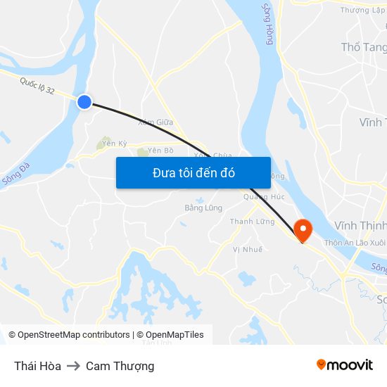 Thái Hòa to Cam Thượng map