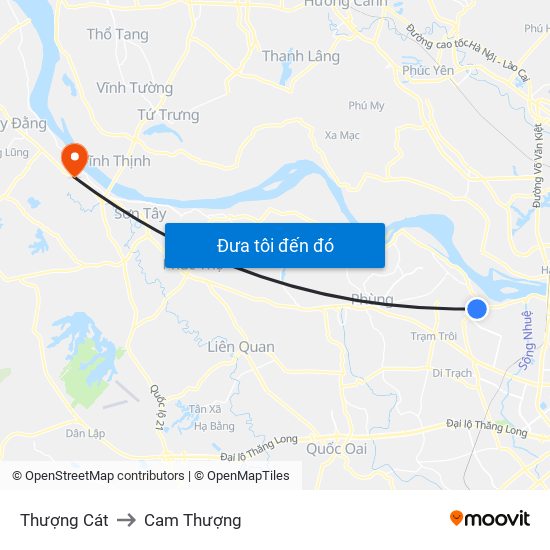 Thượng Cát to Cam Thượng map