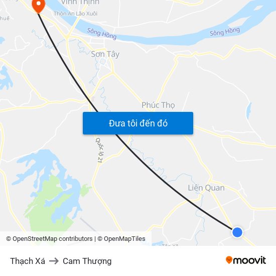 Thạch Xá to Cam Thượng map