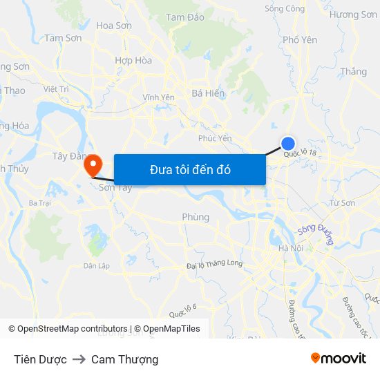 Tiên Dược to Cam Thượng map