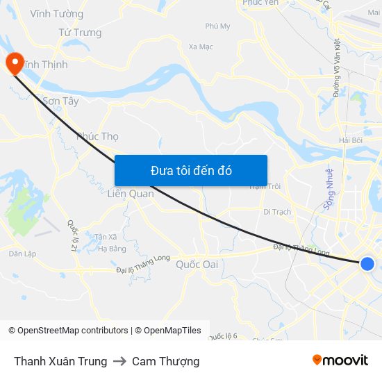 Thanh Xuân Trung to Cam Thượng map