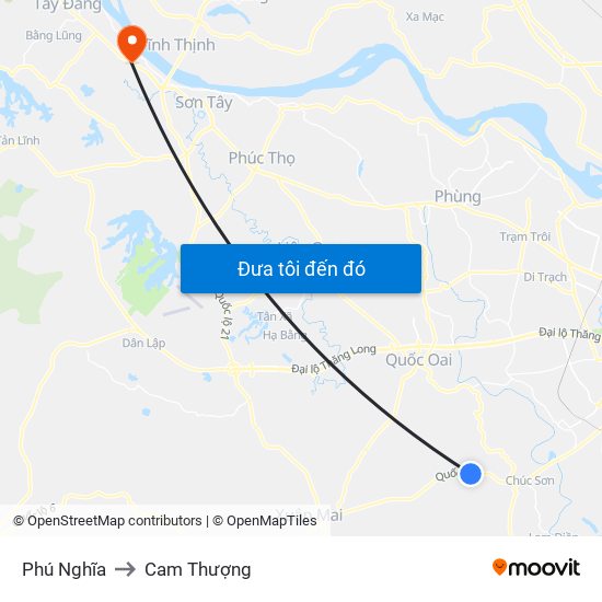 Phú Nghĩa to Cam Thượng map