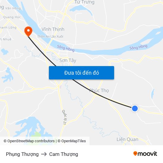 Phụng Thượng to Cam Thượng map