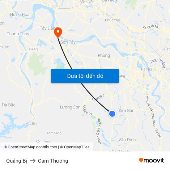 Quảng Bị to Cam Thượng map