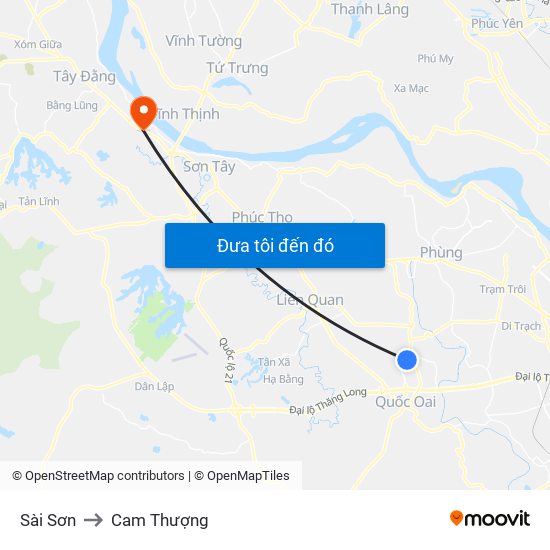 Sài Sơn to Cam Thượng map