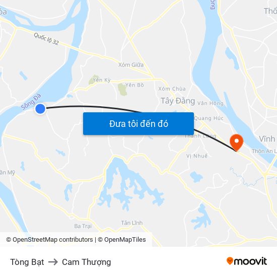 Tòng Bạt to Cam Thượng map