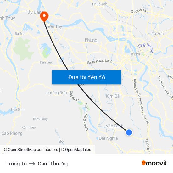 Trung Tú to Cam Thượng map