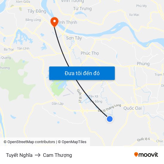 Tuyết Nghĩa to Cam Thượng map