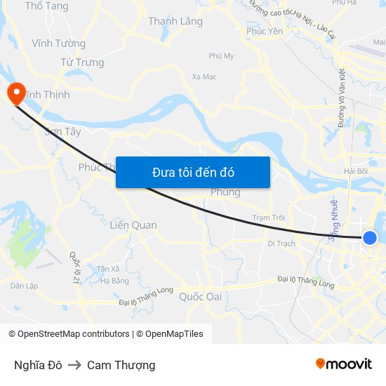 Nghĩa Đô to Cam Thượng map