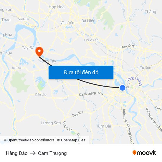 Hàng Đào to Cam Thượng map