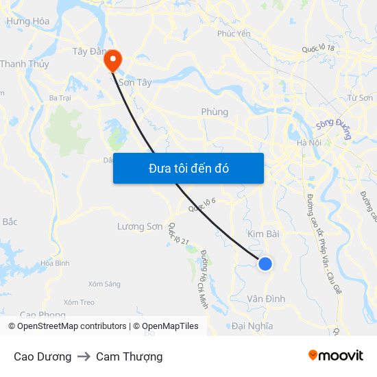Cao Dương to Cam Thượng map