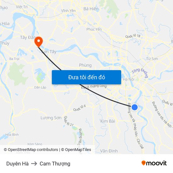 Duyên Hà to Cam Thượng map