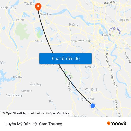 Huyện Mỹ Đức to Cam Thượng map