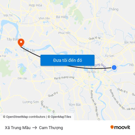 Xã Trung Mầu to Cam Thượng map