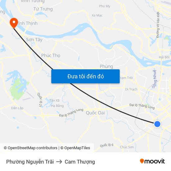 Phường Nguyễn Trãi to Cam Thượng map