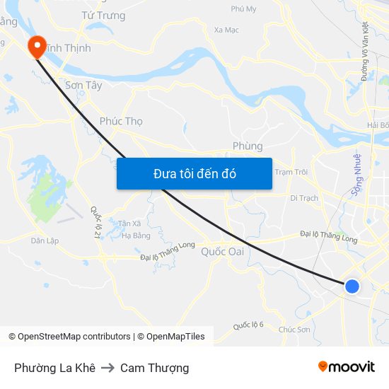 Phường La Khê to Cam Thượng map