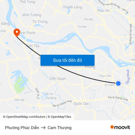 Phường Phúc Diễn to Cam Thượng map