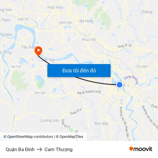 Quận Ba Đình to Cam Thượng map