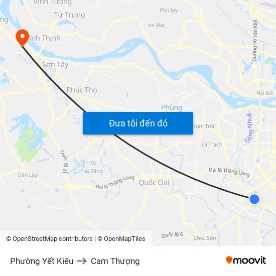 Phường Yết Kiêu to Cam Thượng map