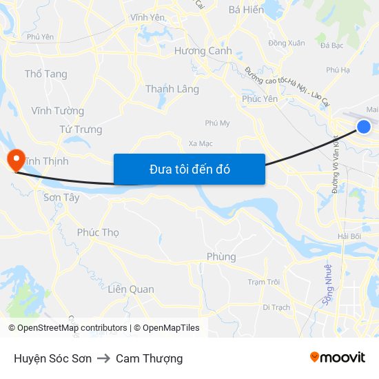 Huyện Sóc Sơn to Cam Thượng map