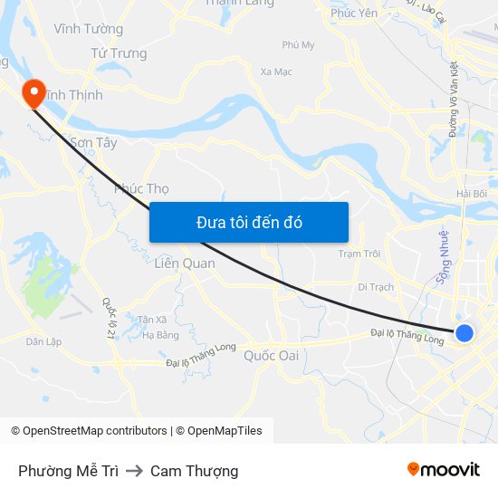 Phường Mễ Trì to Cam Thượng map