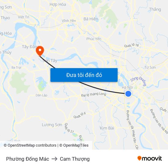 Phường Đống Mác to Cam Thượng map