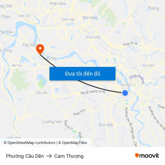 Phường Cầu Dền to Cam Thượng map