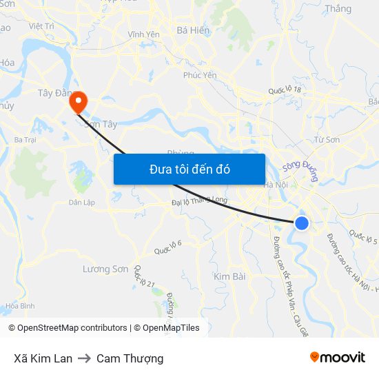 Xã Kim Lan to Cam Thượng map