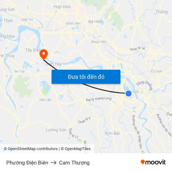 Phường Điện Biên to Cam Thượng map