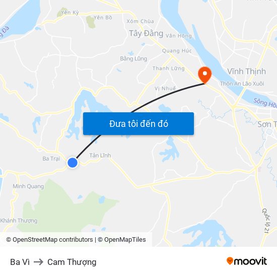 Ba Vì to Cam Thượng map