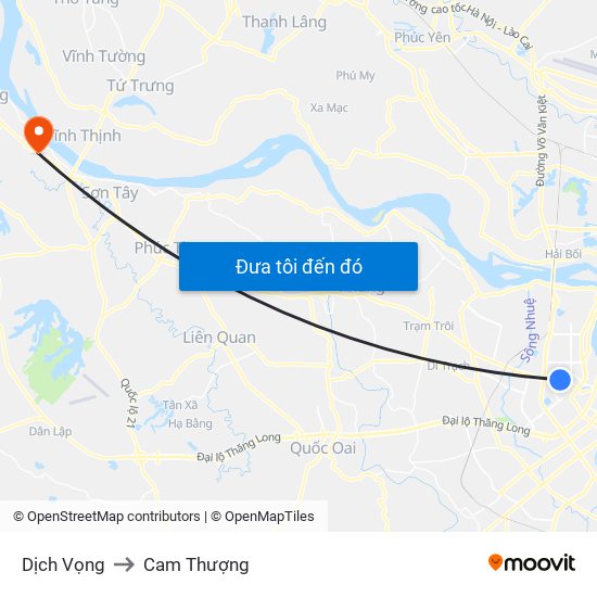 Dịch Vọng to Cam Thượng map