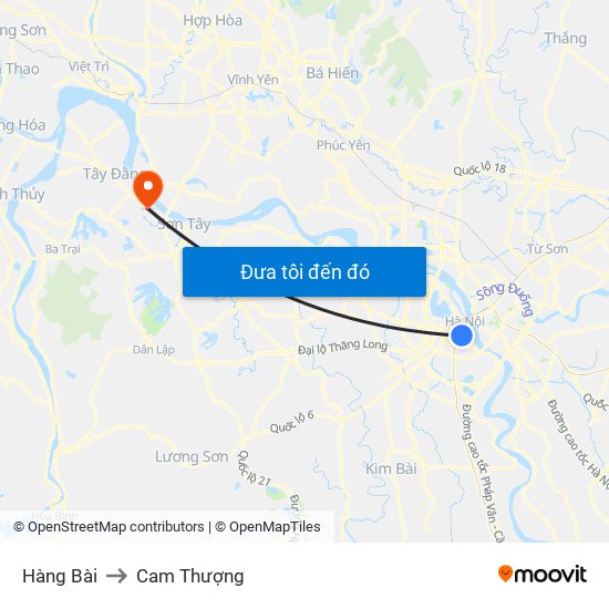 Hàng Bài to Cam Thượng map