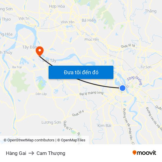 Hàng Gai to Cam Thượng map