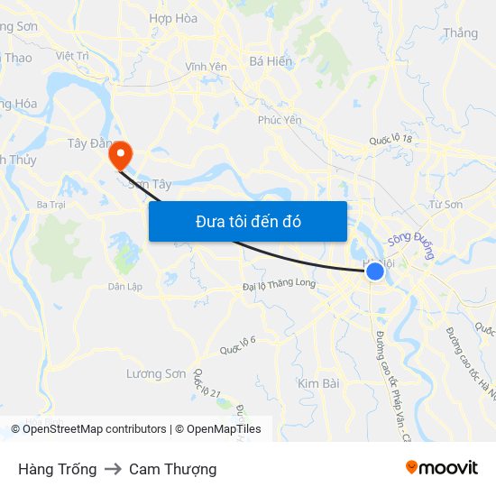 Hàng Trống to Cam Thượng map