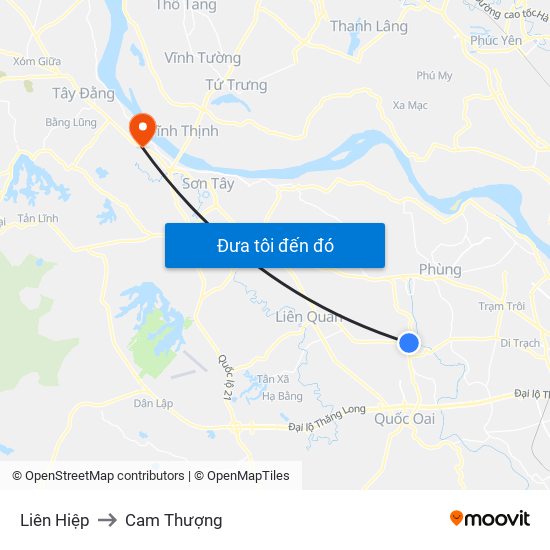 Liên Hiệp to Cam Thượng map