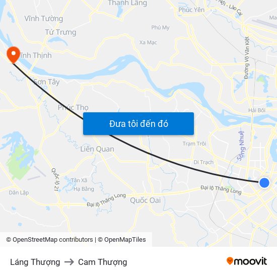 Láng Thượng to Cam Thượng map