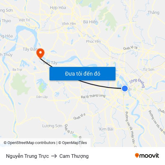 Nguyễn Trung Trực to Cam Thượng map