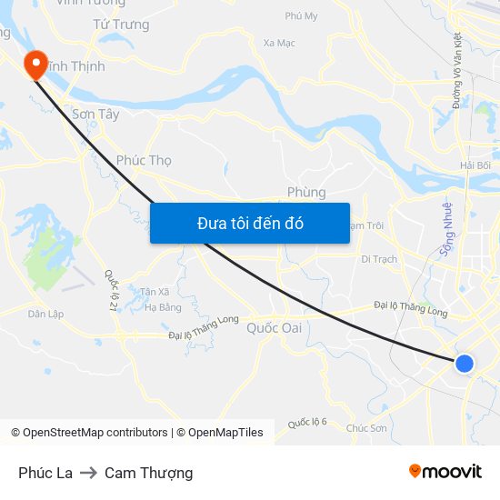 Phúc La to Cam Thượng map