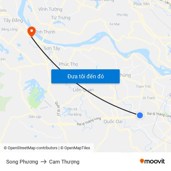 Song Phương to Cam Thượng map