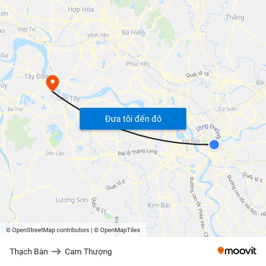 Thạch Bàn to Cam Thượng map