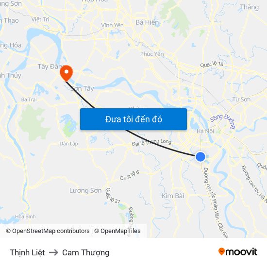 Thịnh Liệt to Cam Thượng map