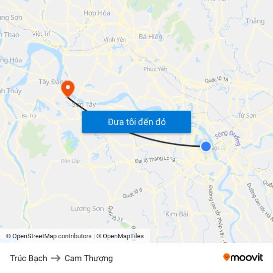 Trúc Bạch to Cam Thượng map